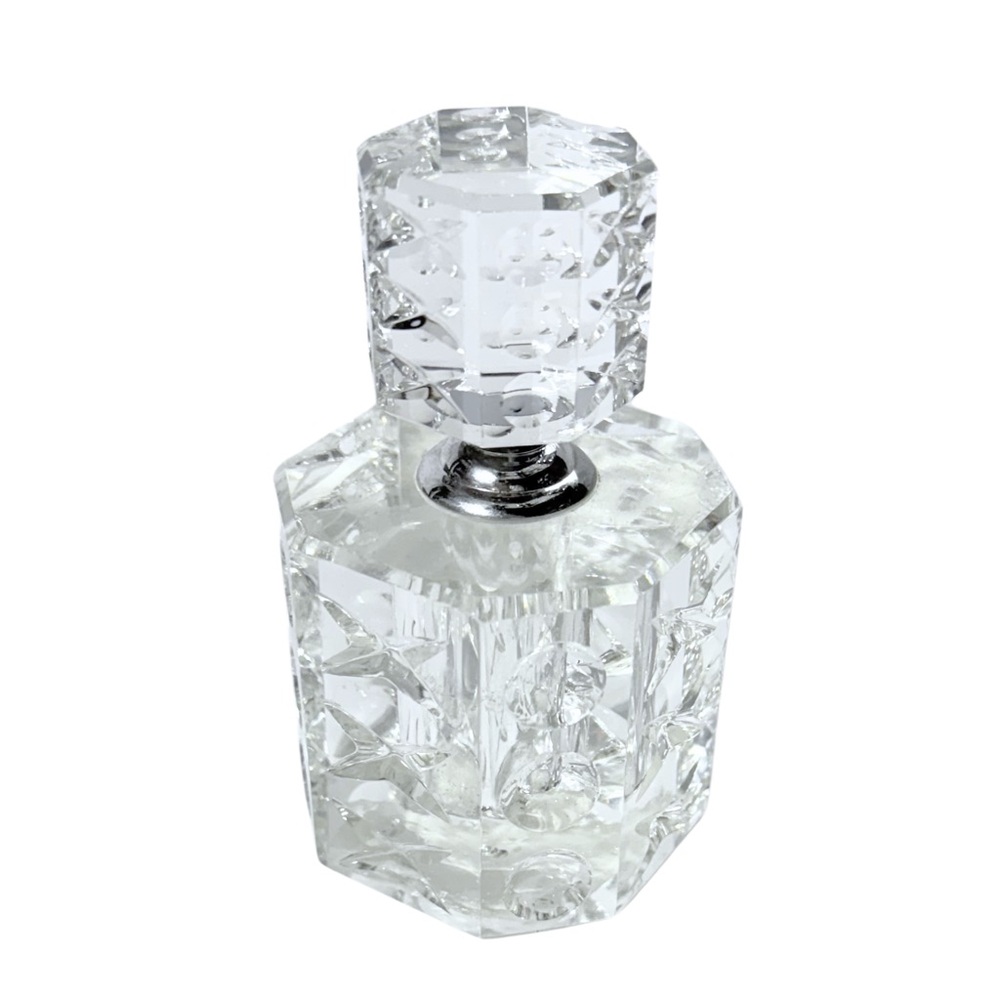 Oleg Cassini Elegant Etched Crystal‎ Perfume Bottle